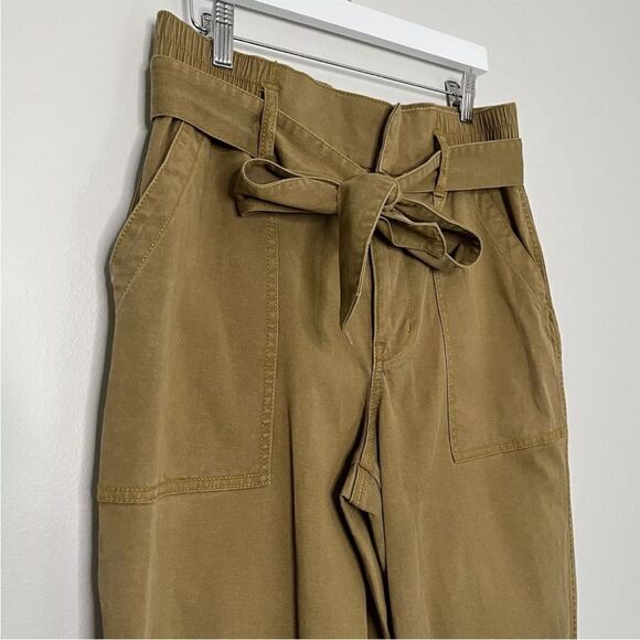 Cabi Brown Discovery Trouser Utility Front Tie Elastic Waist Cropped Pants Boho - Picture 7 of 15